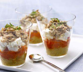 Verrine de sardines à la Grecque